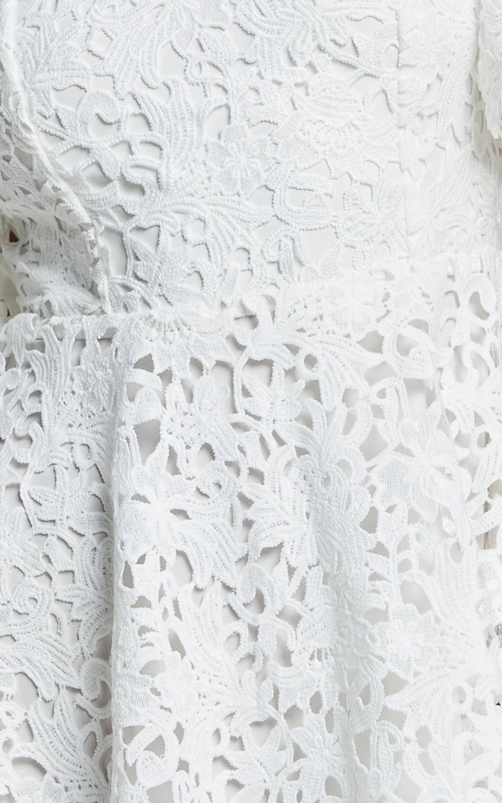 Marisole Mini Dress - A Line Flutter Sleeve Lace Dress in White
